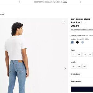 Levis Strauss 510™ Skinny Jeans (Dark Blue) 30x30